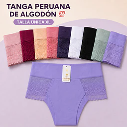 Tanga con encaje algodón💯 peruano tallas y colores surtidas la docena 