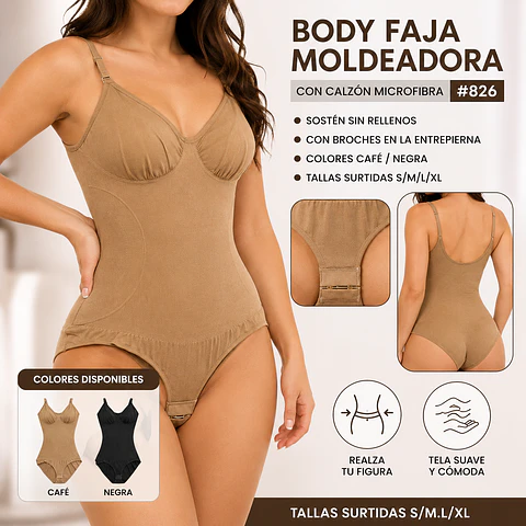 BODY FAJA MOLDEADORA CON CALZÓN TALLAS Y COLORES SURTIDAS LA DOCENA 