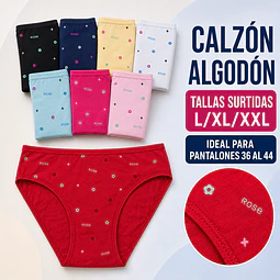 Calzón algodón tallas y colores surtidas la docena 