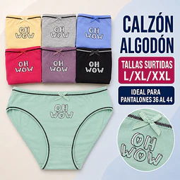 Calzón algodón tallas y colores surtidas la docena 