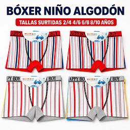 Boxer niño algodón tallas y colores surtidas la docena 