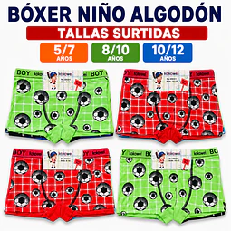 Boxer niño algodón tallas y colores surtidas la docena 