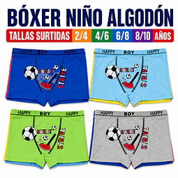 Boxer niño algodón tallas y colores surtidas la docena 