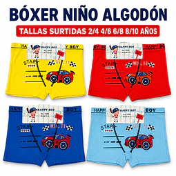 Boxer niño algodón tallas y colores surtidas la docena 