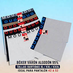 Bóxer varón algodón 95% tallas y colores surtidas la docena 