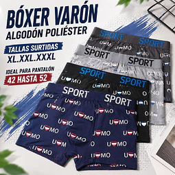 Boxer varón algodón poliéster tallas y colores surtidas la docena