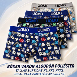 Boxer varón algodón poliéster tallas y colores surtidas la docena
