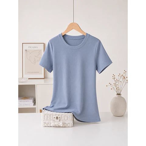 CAMISETA SEYS DAMA BAMBÚ SIN POLAR MANGAS CORTAS 3064 DISEÑOS ACANALADO FINO TALLAS SURTIDAS S/M/L/XL COLORES SURTIDOS POR DOCENA