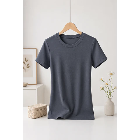 CAMISETA SEYS DAMA BAMBÚ SIN POLAR MANGAS CORTAS 3065 DISEÑOS ACANALADO FINO TALLAS ESPECIALES XXL/XXXL COLORES SURTIDOS POR DOCENA