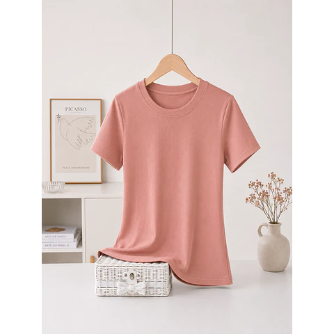 CAMISETA SEYS DAMA BAMBÚ SIN POLAR MANGAS CORTAS 3065 DISEÑOS ACANALADO FINO TALLAS ESPECIALES XXL/XXXL COLORES SURTIDOS POR DOCENA