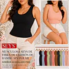 MUSCULOSA SEYS DAMA BAMBÚ 3067 DISEÑOS ACANALADO FINO TALLAS SURTIDAS S/M/L/XL COLORES SURTIDOS POR DOCENA