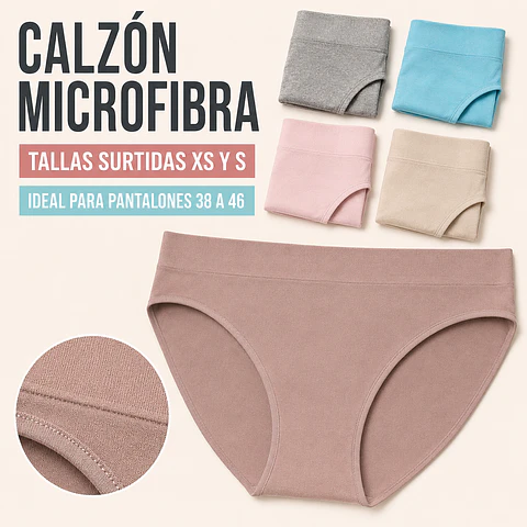 Calzón microfibra tallas y colores surtidas la docena 