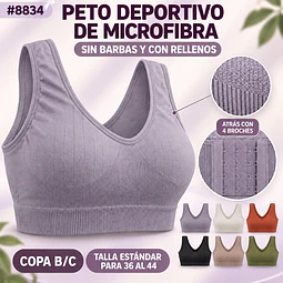 Peto deportivo microfibra copa B/C y talla estándar por docena 