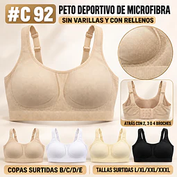 Peto deportivo microfibra copas surtidas B/C/D/E y tallas surtidas por docena 