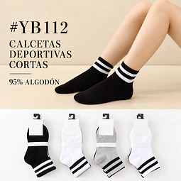 Calcetas deportivas Unisex algodón 95% para pies 23/26 la docena 