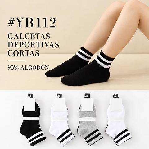 Calcetas deportivas Unisex algodón 95% para pies 27/30 la docena 