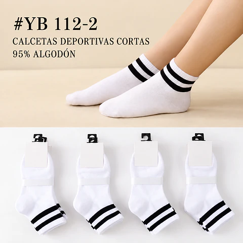 Calcetas deportivas Unisex algodón 95% para pies 31/34 la docena 