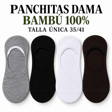 Panchitas bambú dama talla única 35/41 la docena 