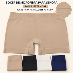 Boxer señora microfibra talla estándar y colores surtidas la docena 