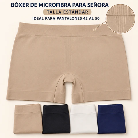 Boxer señora microfibra talla estándar y colores surtidas la docena 