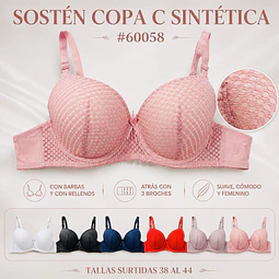 Sostén copa C tallas y colores surtidas la docena 