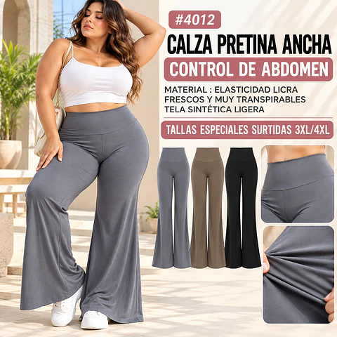 Calzas pretina ancha control de abdomen tiro alto modelo varano y primavera #4012 colores surtidas y tallas especiales la docena 