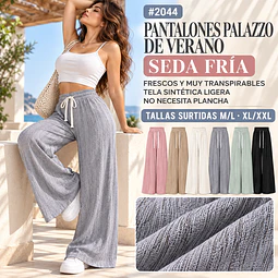 Pantalónes palazzo verano y primavera # 2044 tallas y colores surtidas la docena 