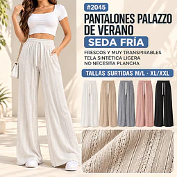 Pantalónes palazzo verano y primavera # 2045 tallas y colores surtidas la docena 