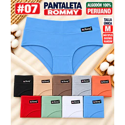 Pantaleta ROMMY algodón peruano 💯 Talla única M Por docena 