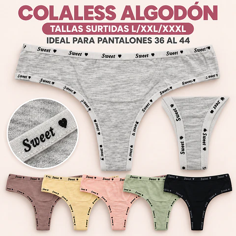Colaless Algodón tallas y colores surtidas la docena 