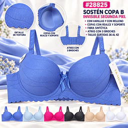 Sostén copa B tallas y colores surtidas la docena 