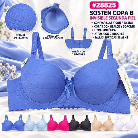Sostén copa B tallas y colores surtidas la docena 