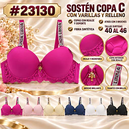 Sostén copa C tallas y colores surtidas la docena 
