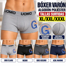 Boxer Varón Algodón Poliéster Tallas y Colores Surtidas La Docena