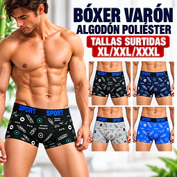 Boxer Varón Algodón Poliéster Tallas y Colores Surtidas La Docena