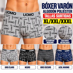 Boxer Varón Algodón Poliéster Tallas y Colores Surtidas La Docena