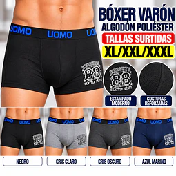 Boxer Varón Algodón Poliéster Tallas y Colores Surtidas La Docena