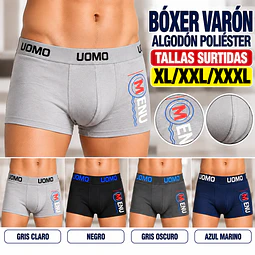Boxer Varón Algodón Poliéster Tallas y Colores Surtidas La Docena