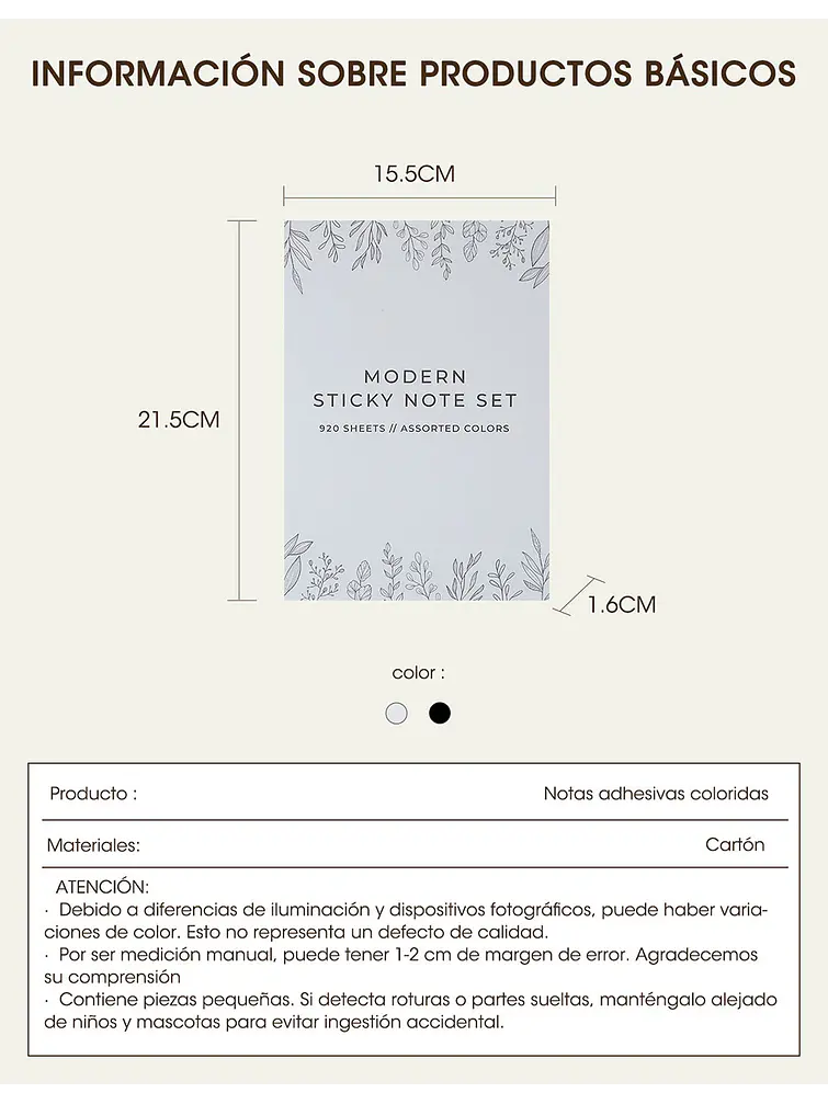 SET DE NOTAS ADHESIVAS C/U 9