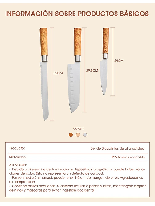 SET DE CUCHILLOS C/U 5