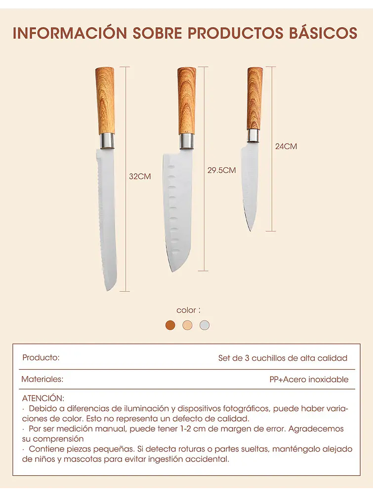 SET DE CUCHILLOS C/U 5
