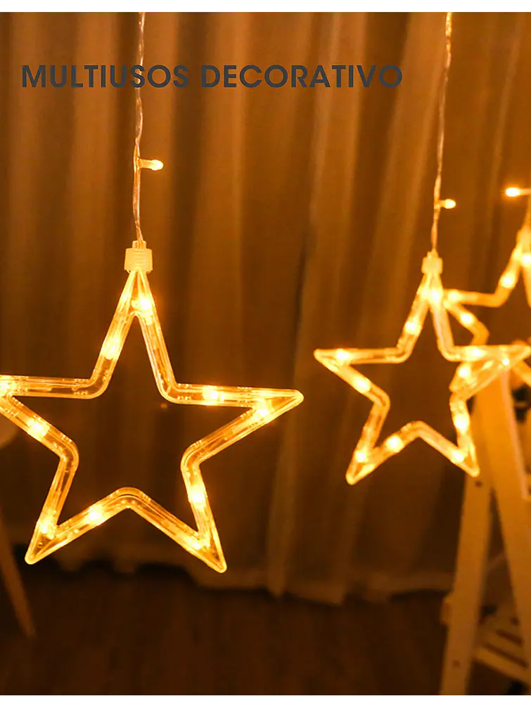GUIRNALDA LED ESTRELLAS 3M C/U 2