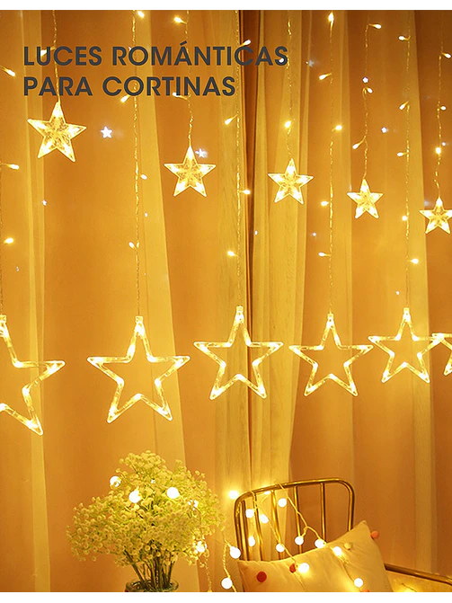 GUIRNALDA LED ESTRELLAS 3M C/U 3