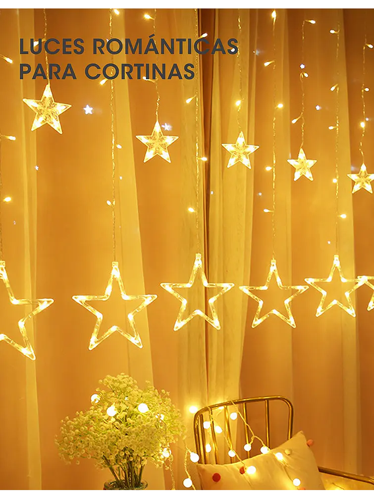 GUIRNALDA LED ESTRELLAS 3M C/U 3