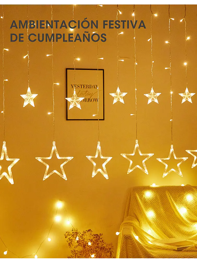 GUIRNALDA LED ESTRELLAS 3M C/U 4