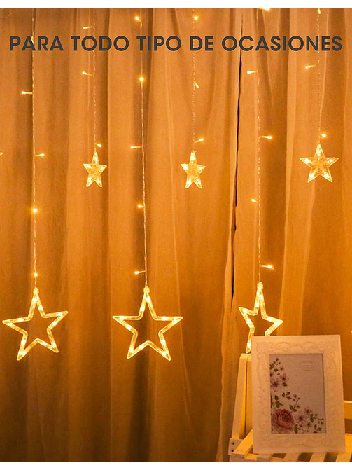 GUIRNALDA LED ESTRELLAS 3M C/U 8