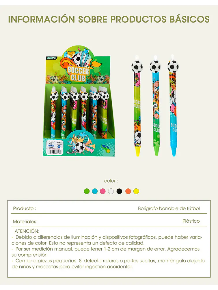 BOLIGRAFO BORRABLE C/U 10