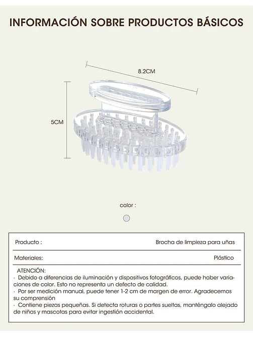 CEPILLO PARA UÑAS C/U 7