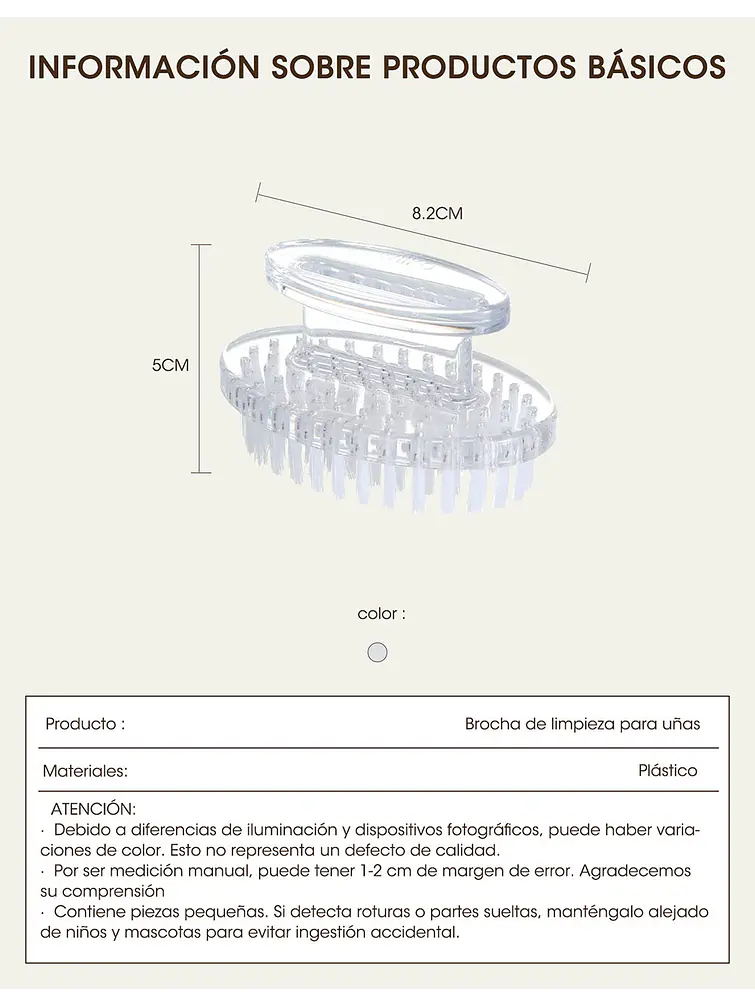 CEPILLO PARA UÑAS C/U 7