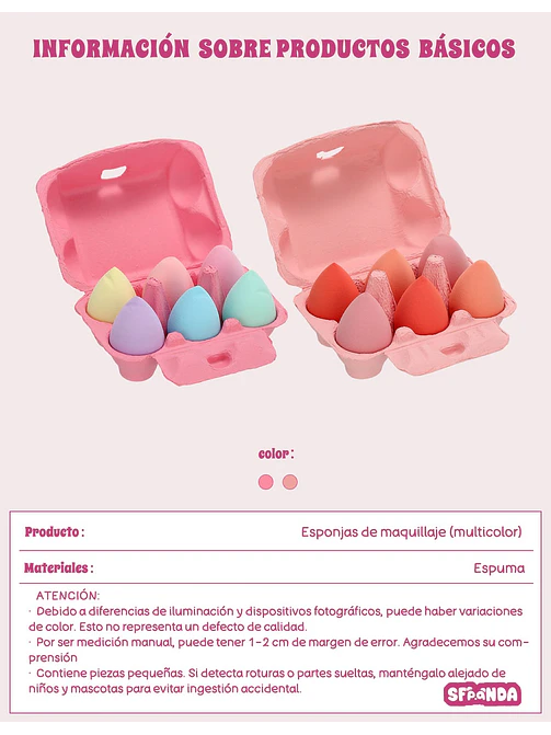ESPONJA DE MAQUILLAJE PCS*6 11